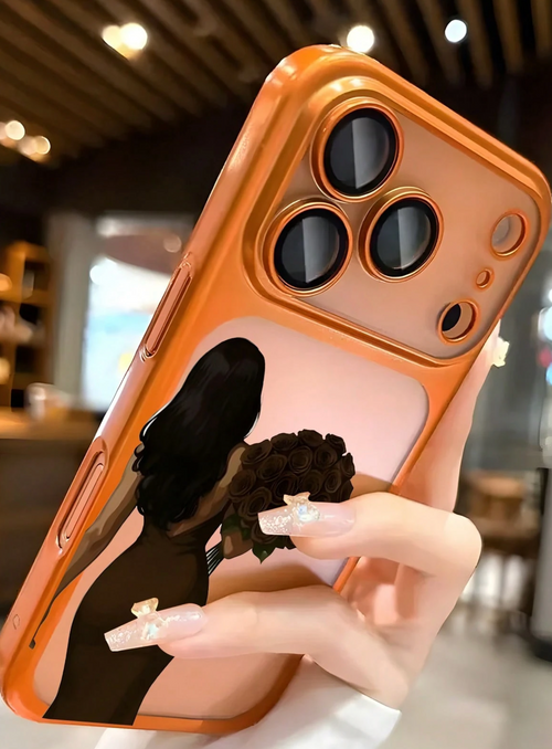 Cartoon Girl Floral Pattern